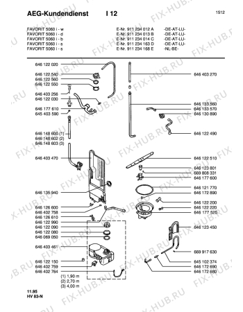 Взрыв-схема посудомоечной машины Aeg FAV5060I-B - Схема узла Water softener 066